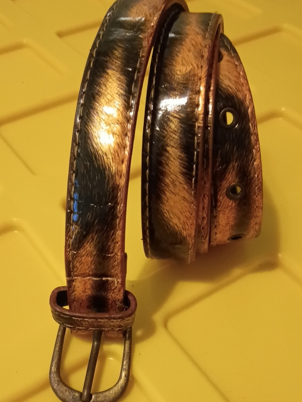 Men's Metallic Bronze Leather Belt size 41